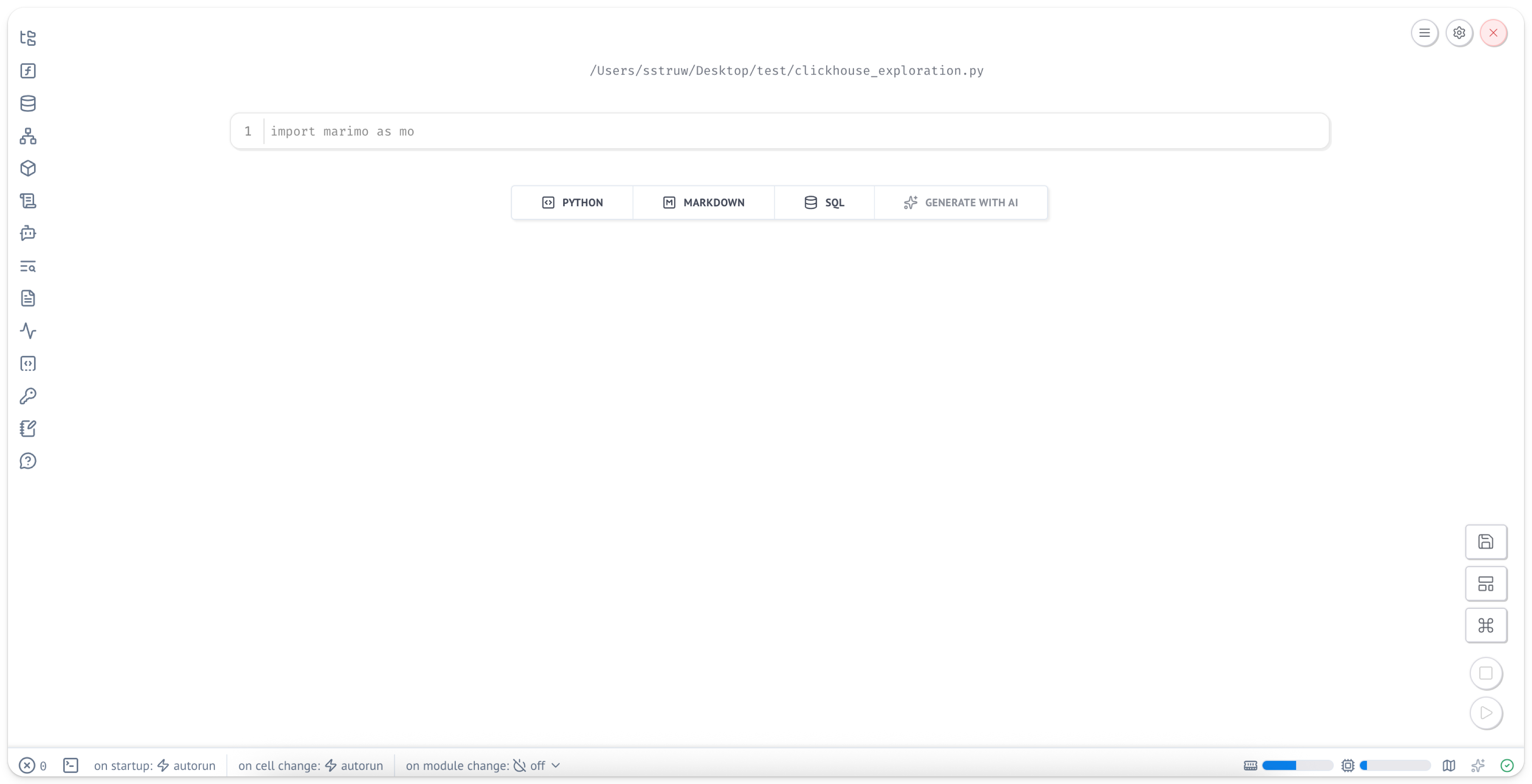 �Интерфейс Marimo